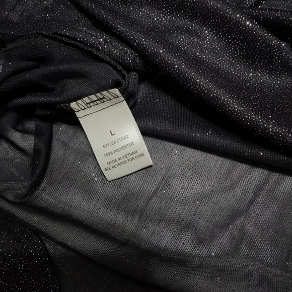 Lynn Ryan Sheer Black Blouse with Silver Glitter Size Large (L) Long Sleeve NWT - Picture 10 of 12